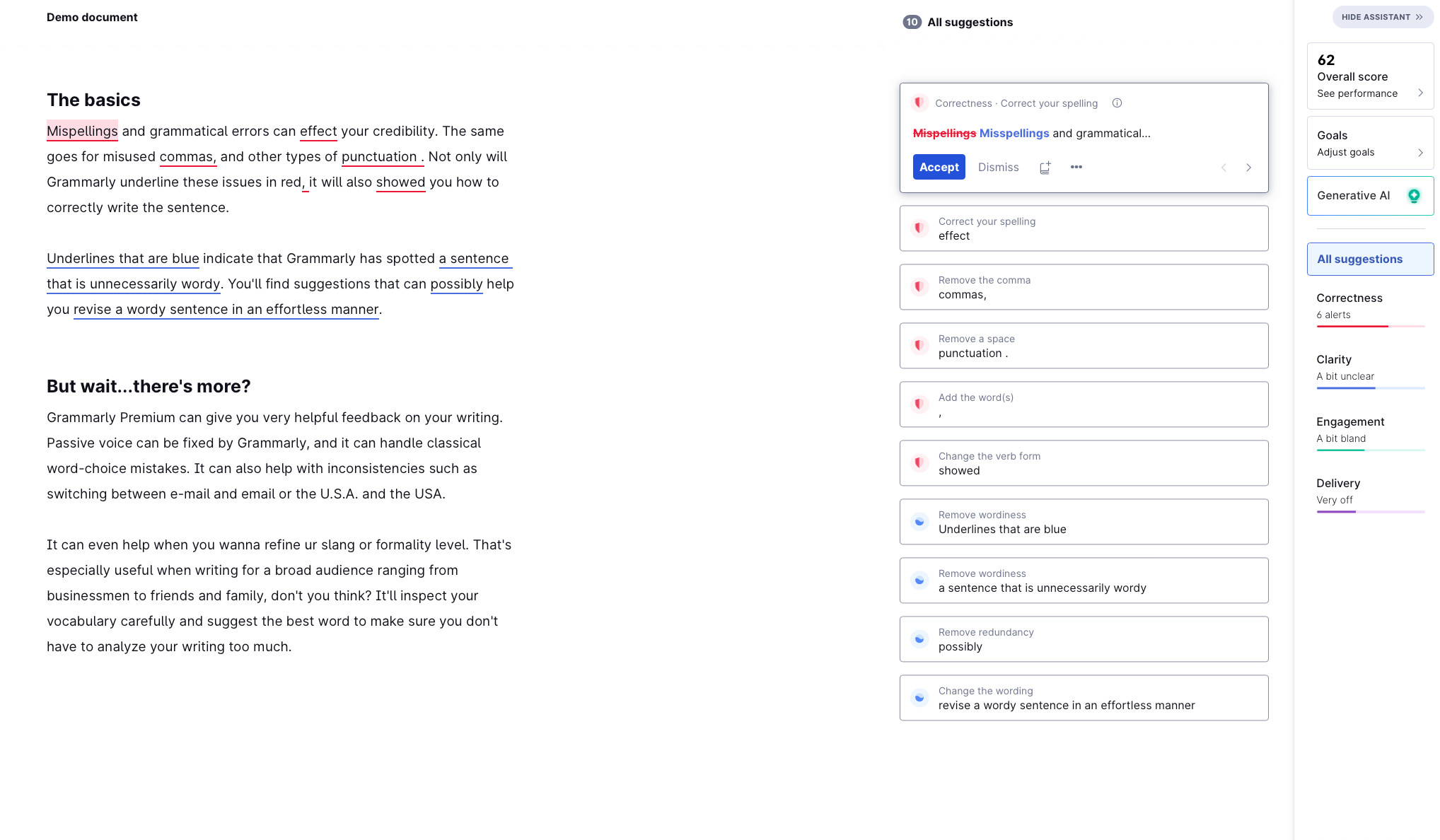 Grammarly User Interface 