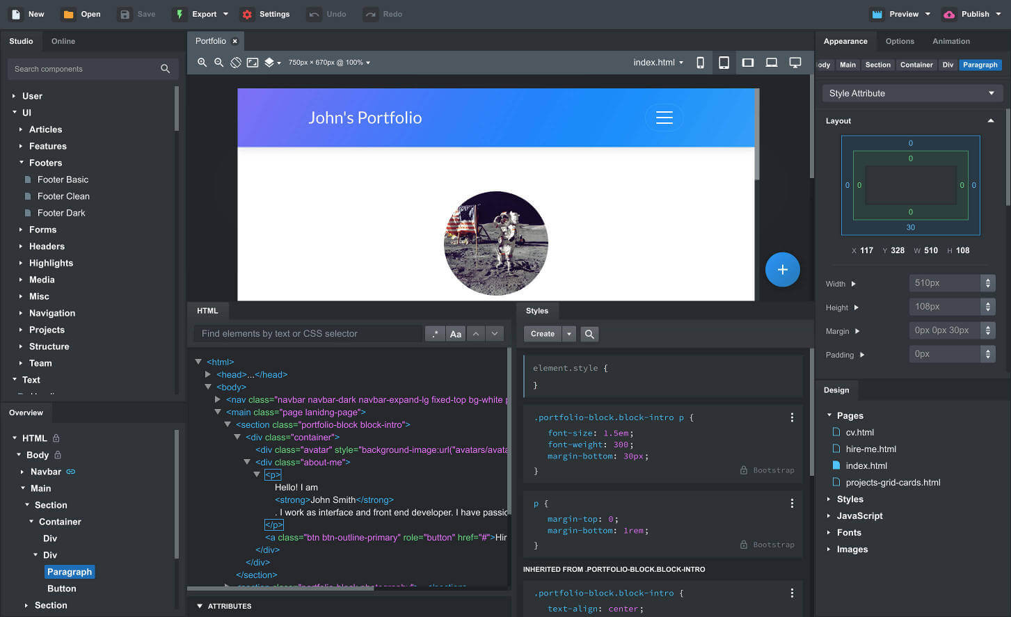 Bootstrap Interface