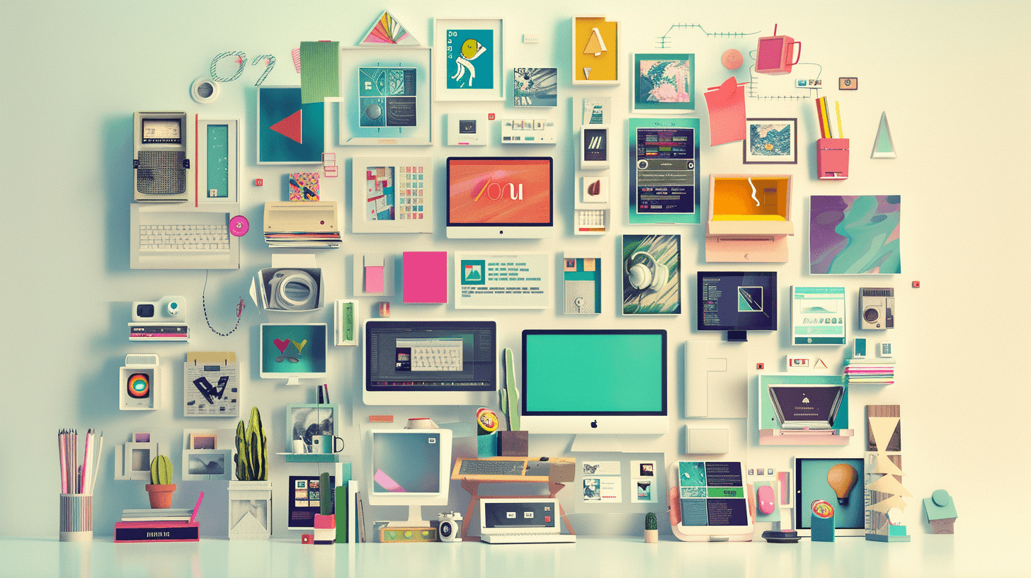 A lot of tools and apps on a wall