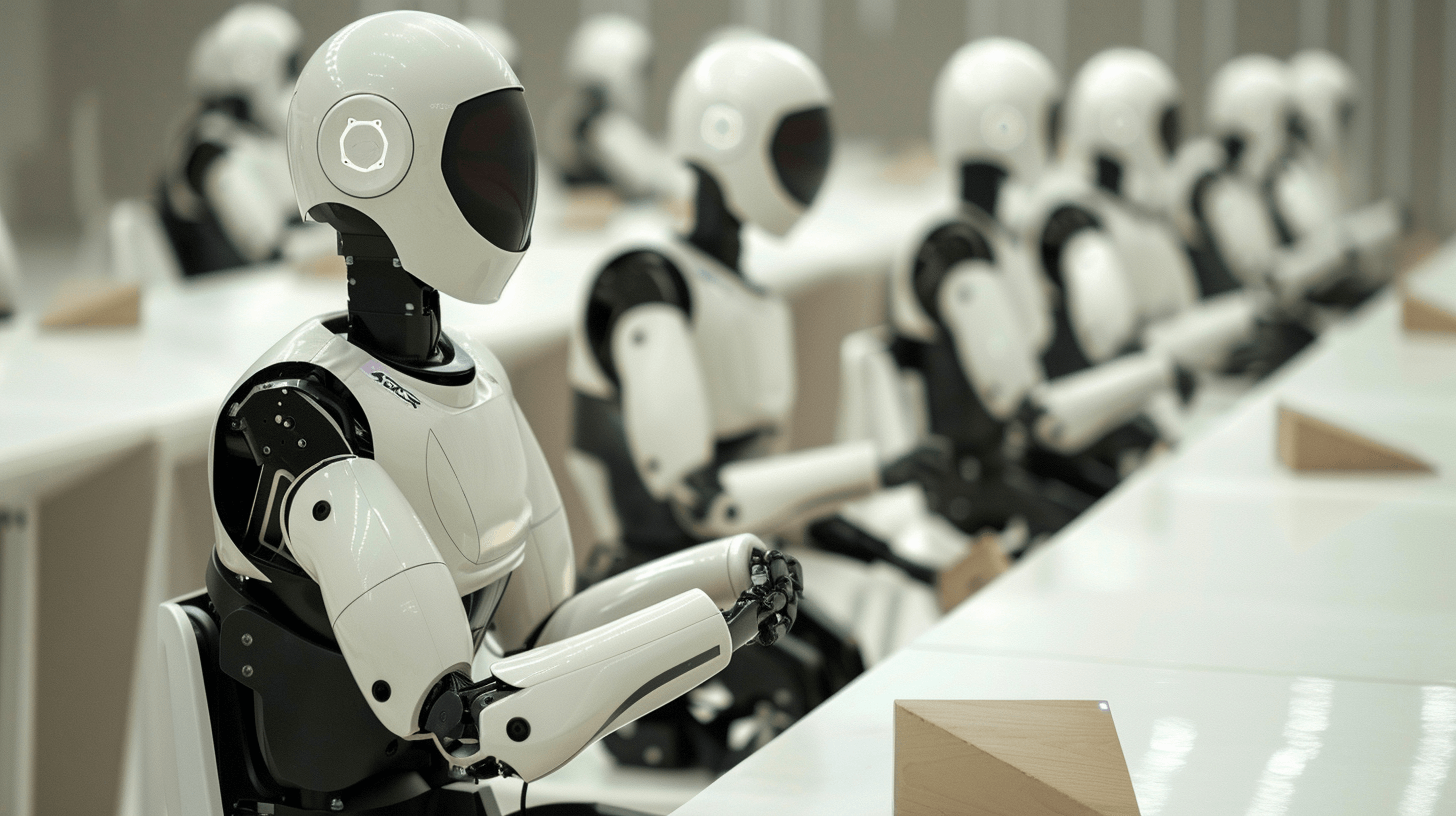 Image of a lot of robots automating a process