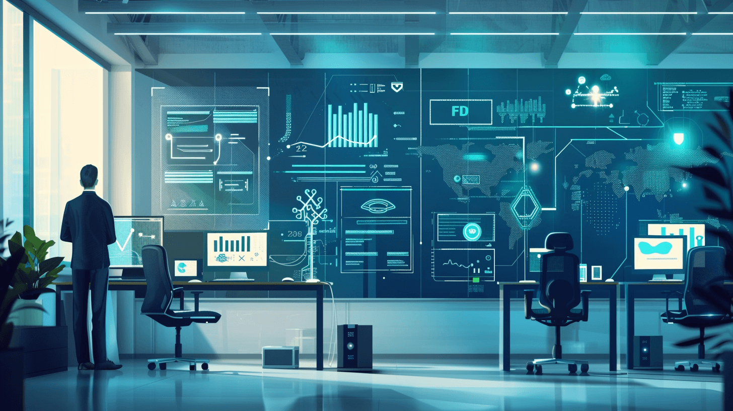 Illustration of people working on AI and Automation