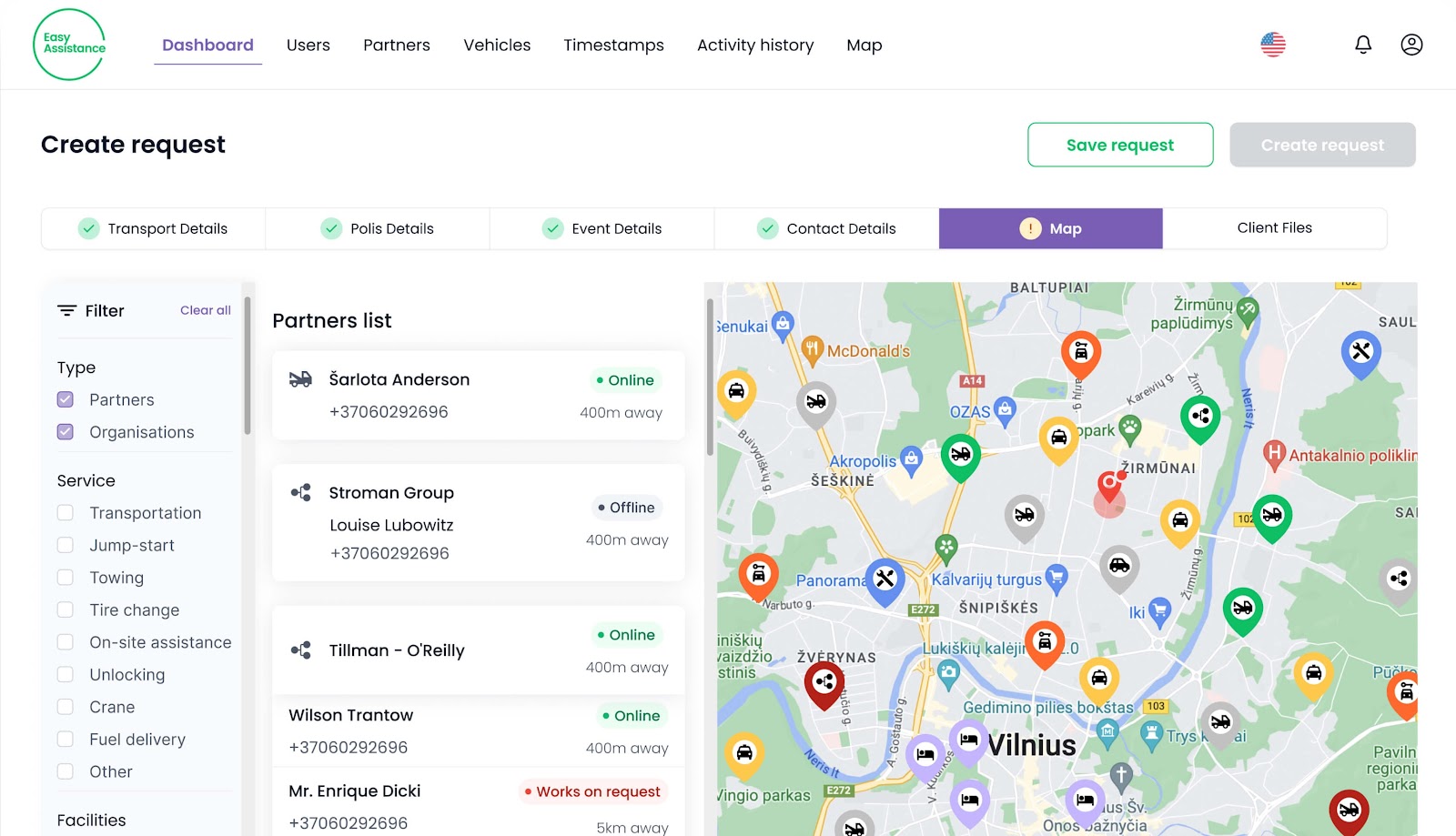 Roadside Assistance System with iOS & Android App