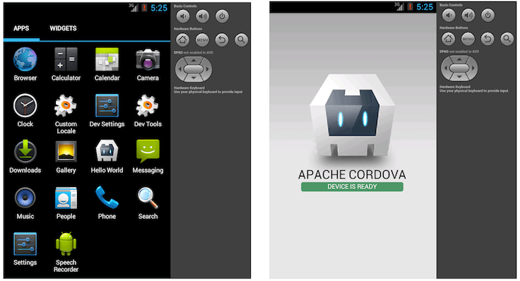 Apache Cordova Interface 