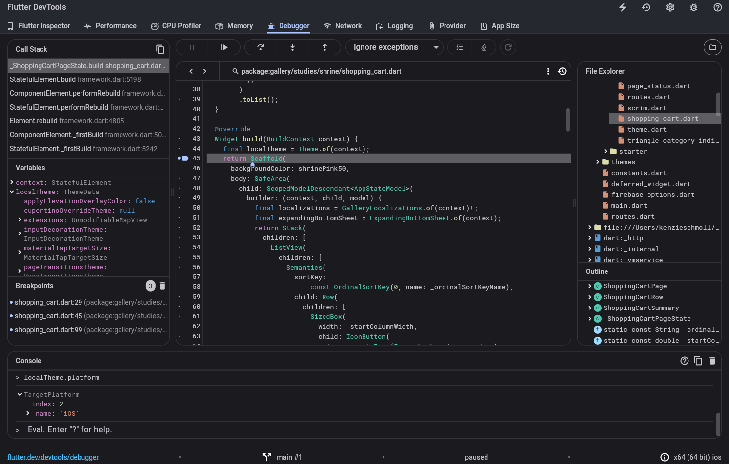 Flutter Interface