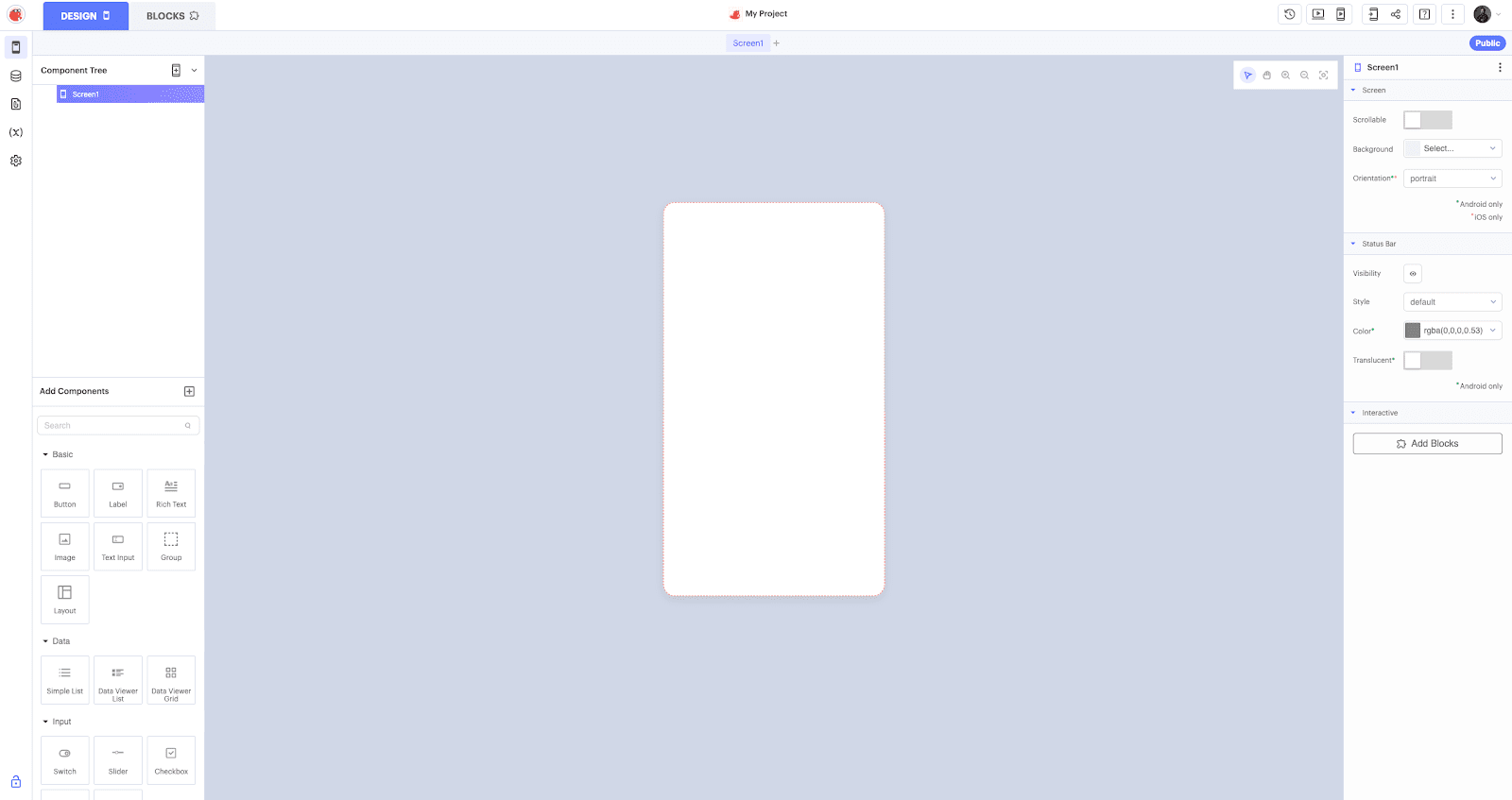 Thunkable Interface
