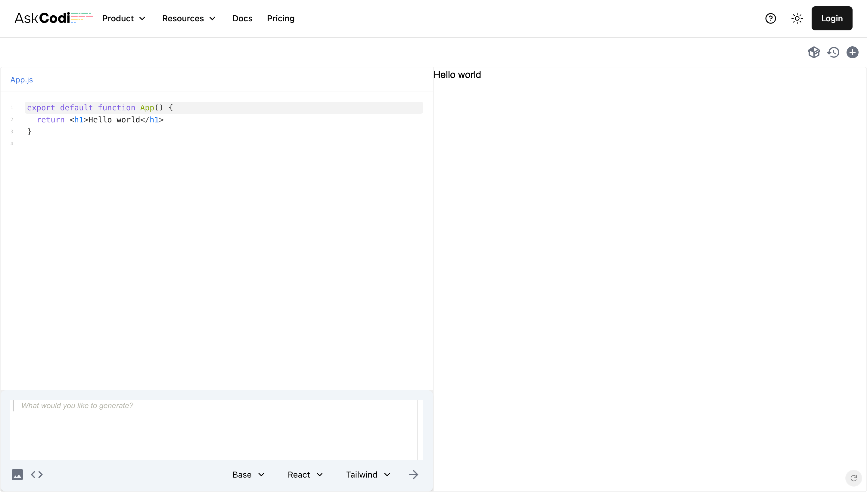 AskCodi Interface