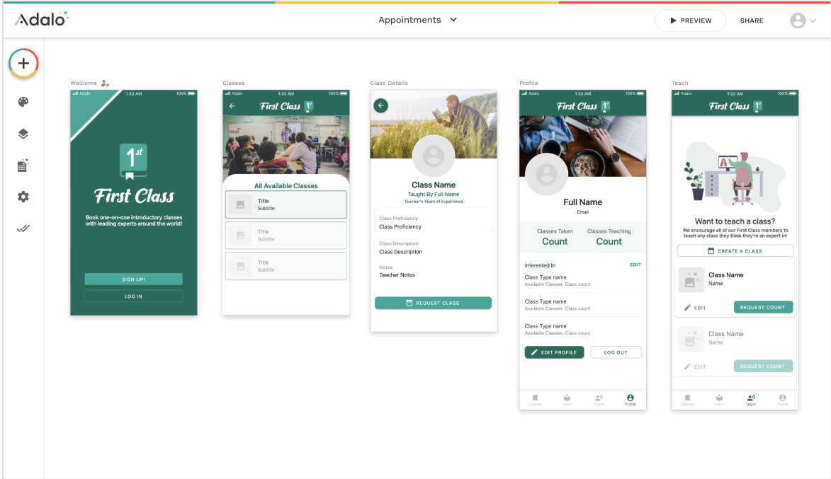 Examples of what apps can be built with Adalo