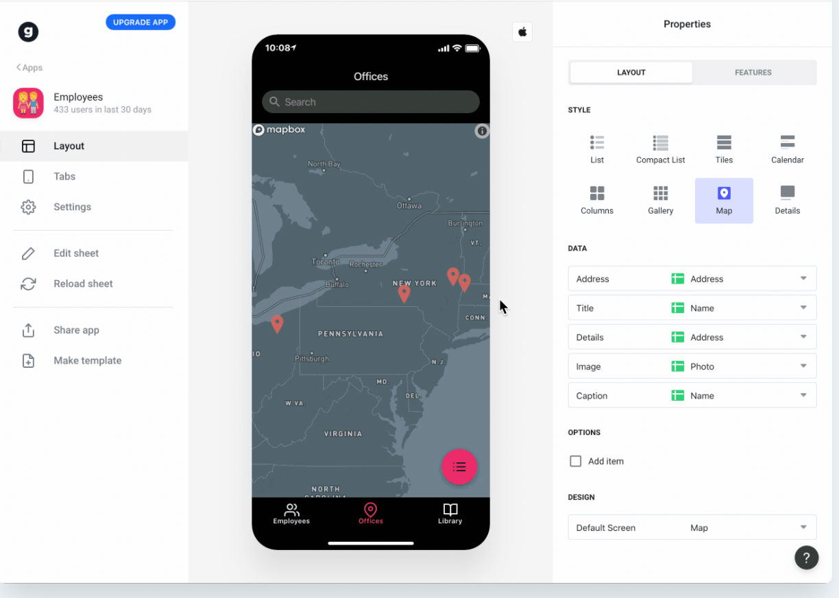 Designing a map app with Glide