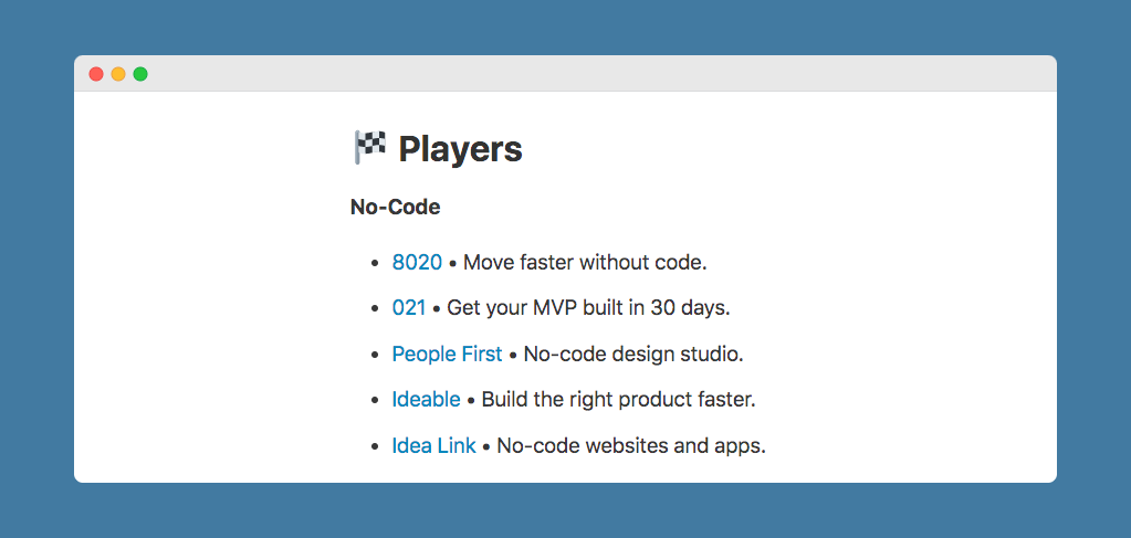 list of No Code agencies