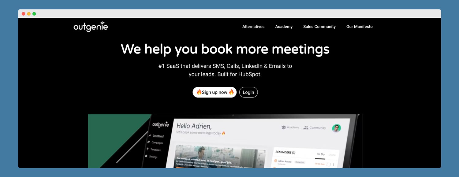 outgenie, a prospecting saas built with no code