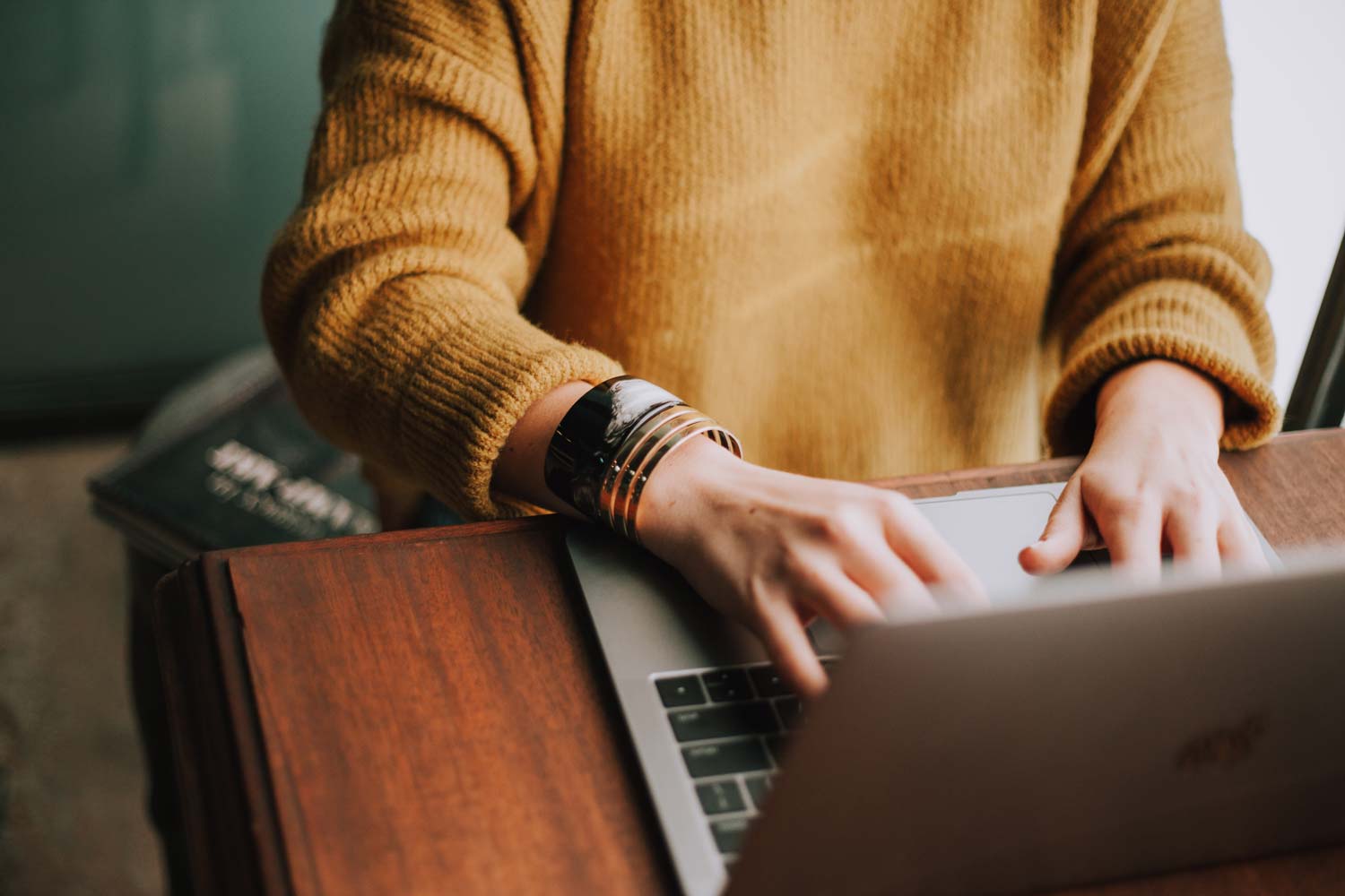 A female developer using a laptop