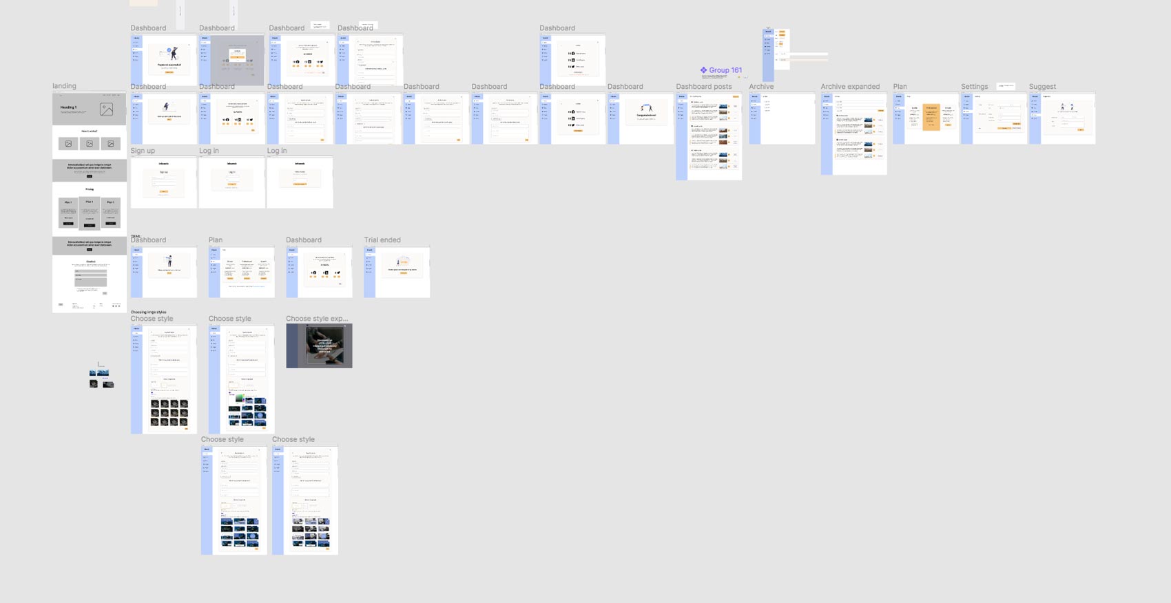 Wireframe of Inksonic built on Figma.