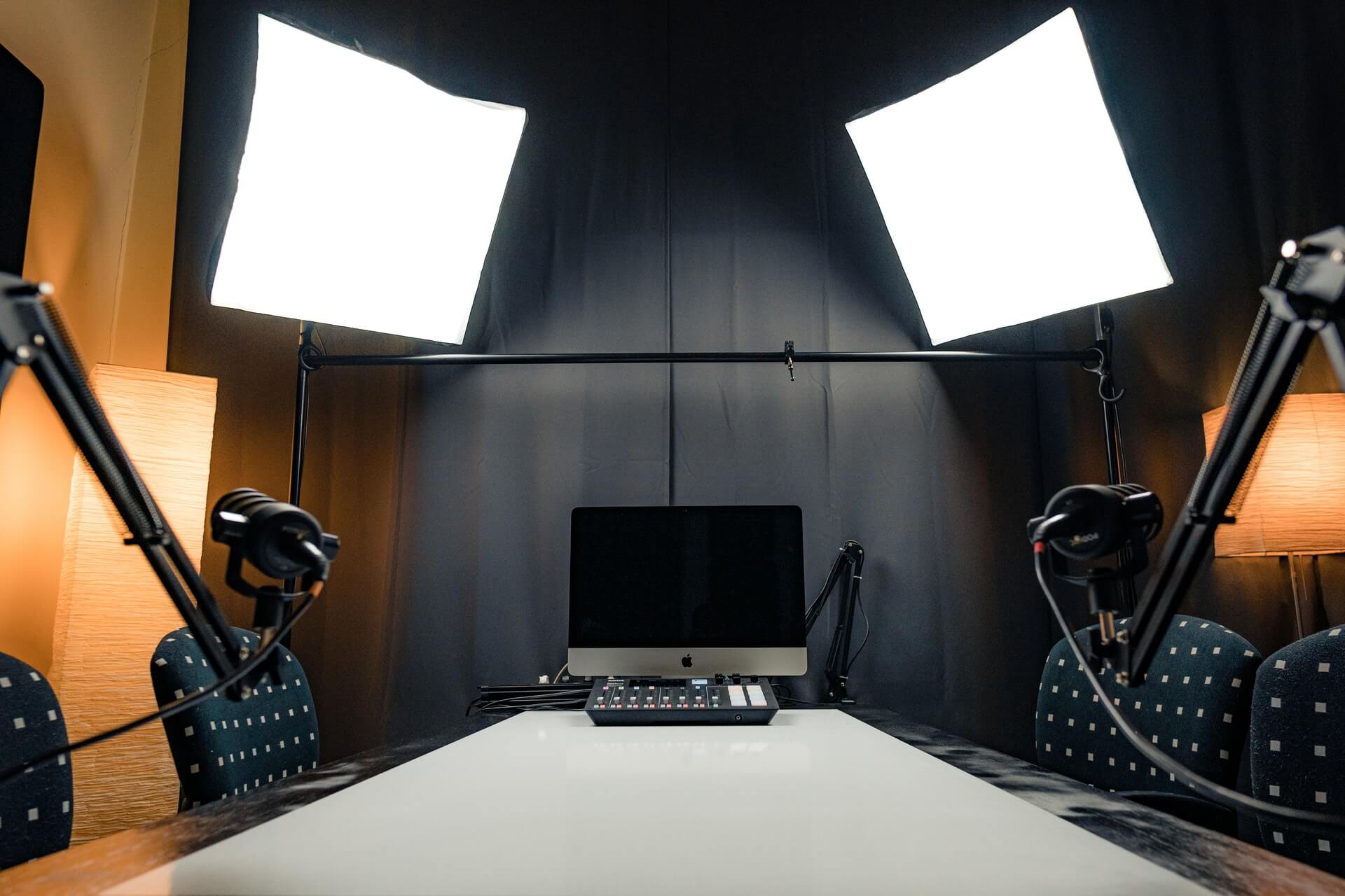 a conference room being prepared for remote team meetings