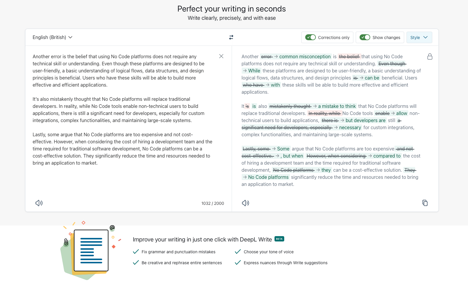 DeepL User Interface