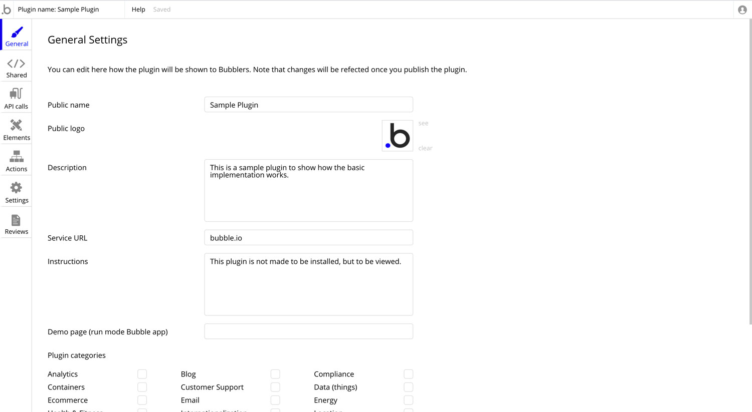 Bubble Plugin Editor