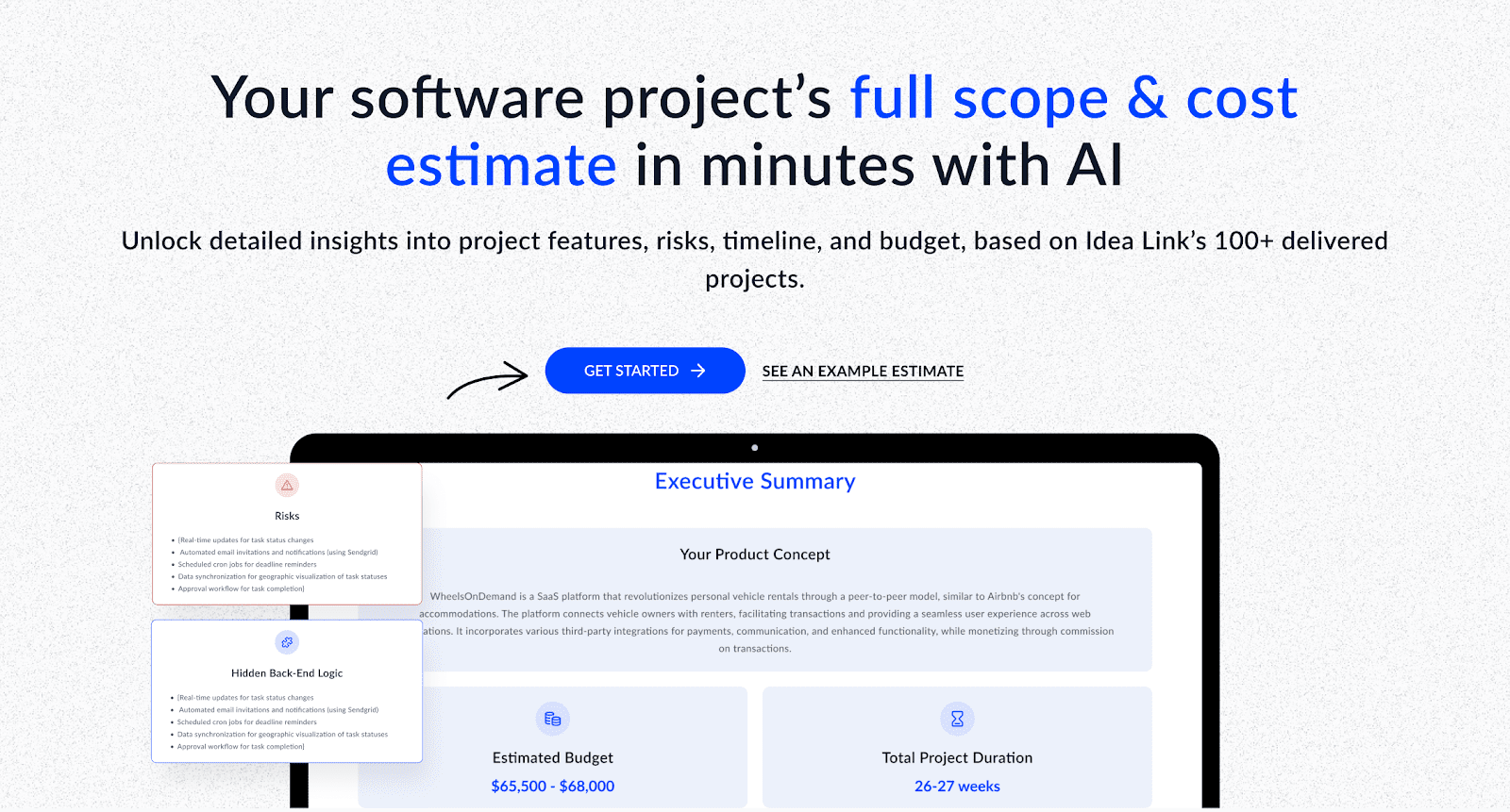 AI software cost estimator