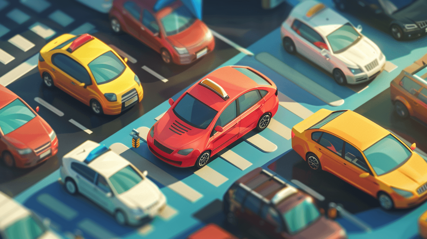 Many cars on the street