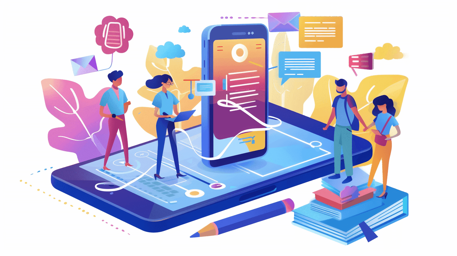Features of educational apps illustration