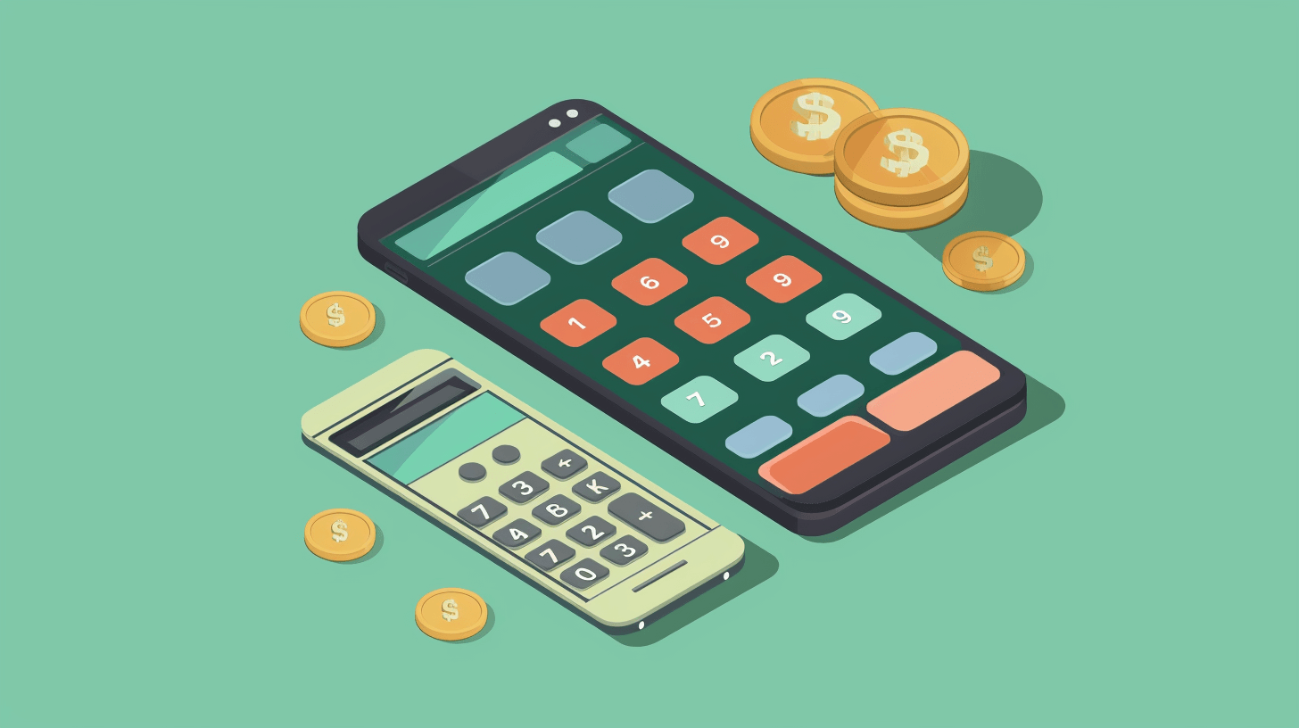 Calculator and money illustration