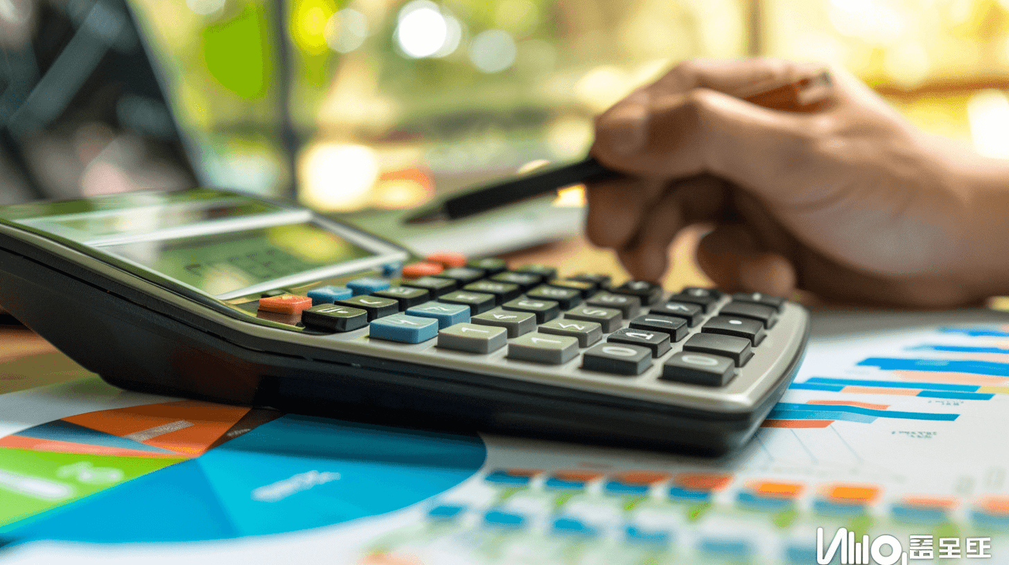 Person working on a calculator