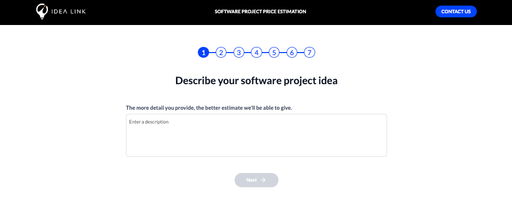 AI software cost estimator first question