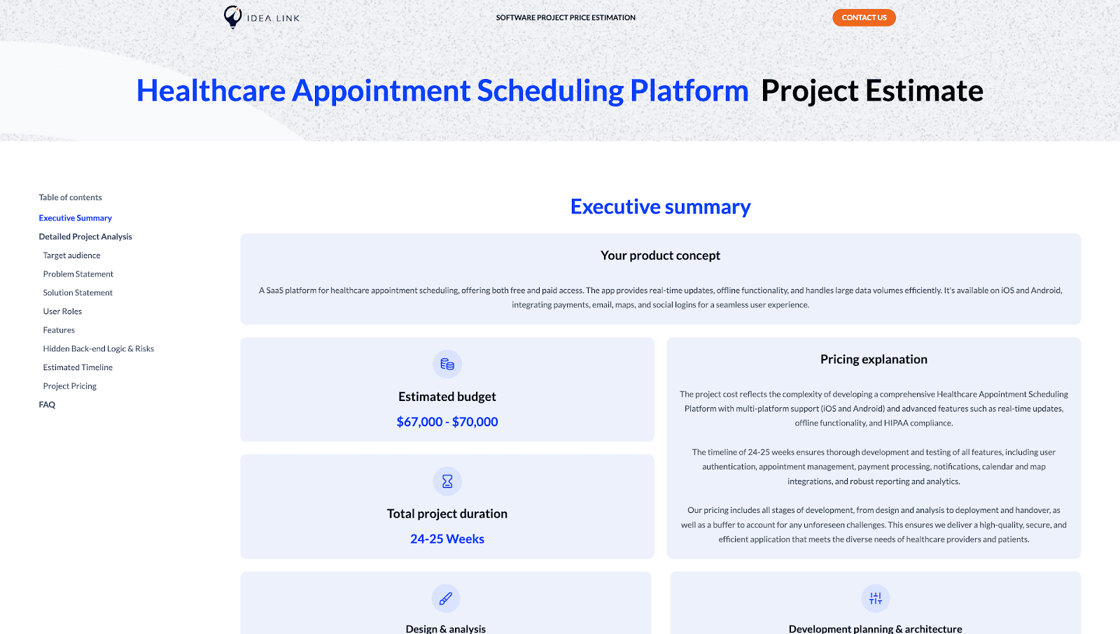 Appt scheduling app estimate