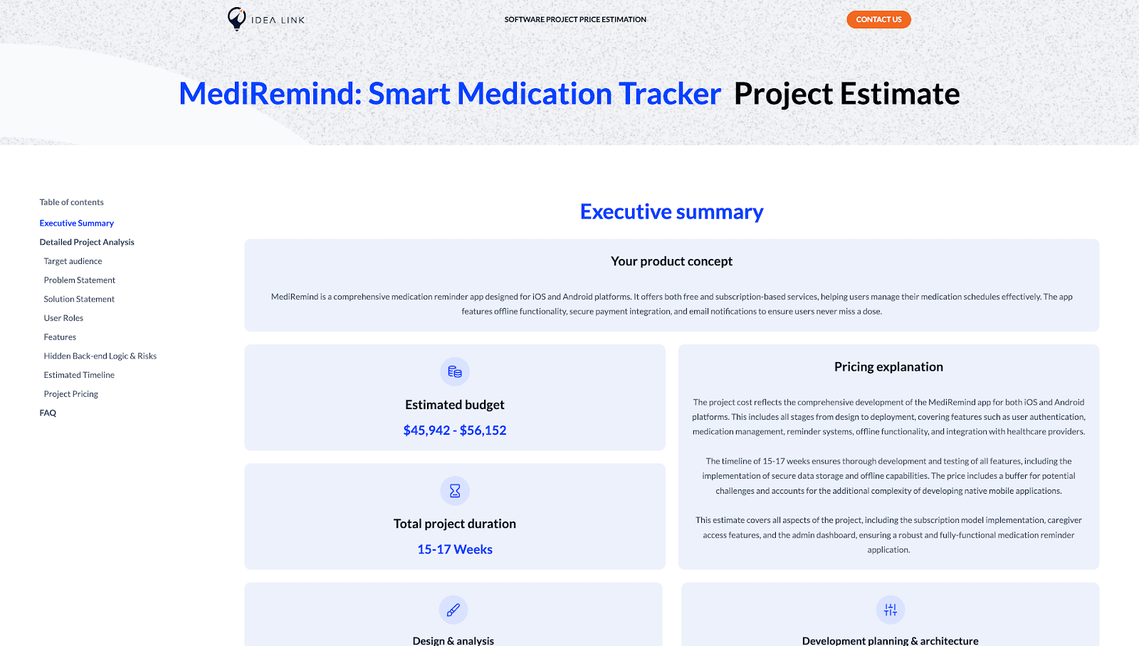 medication reminder estimate
