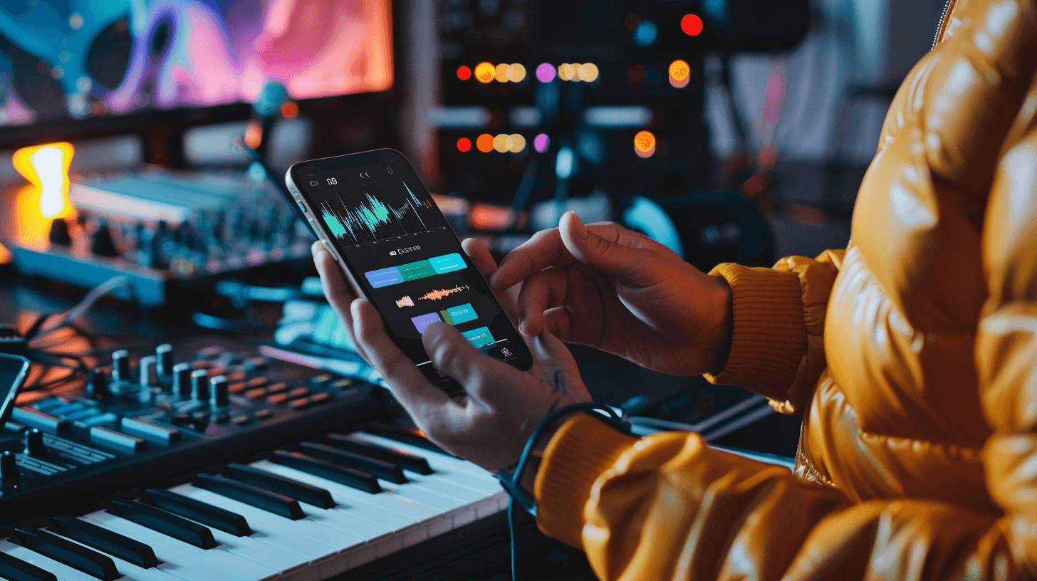 Music streaming app on a phone