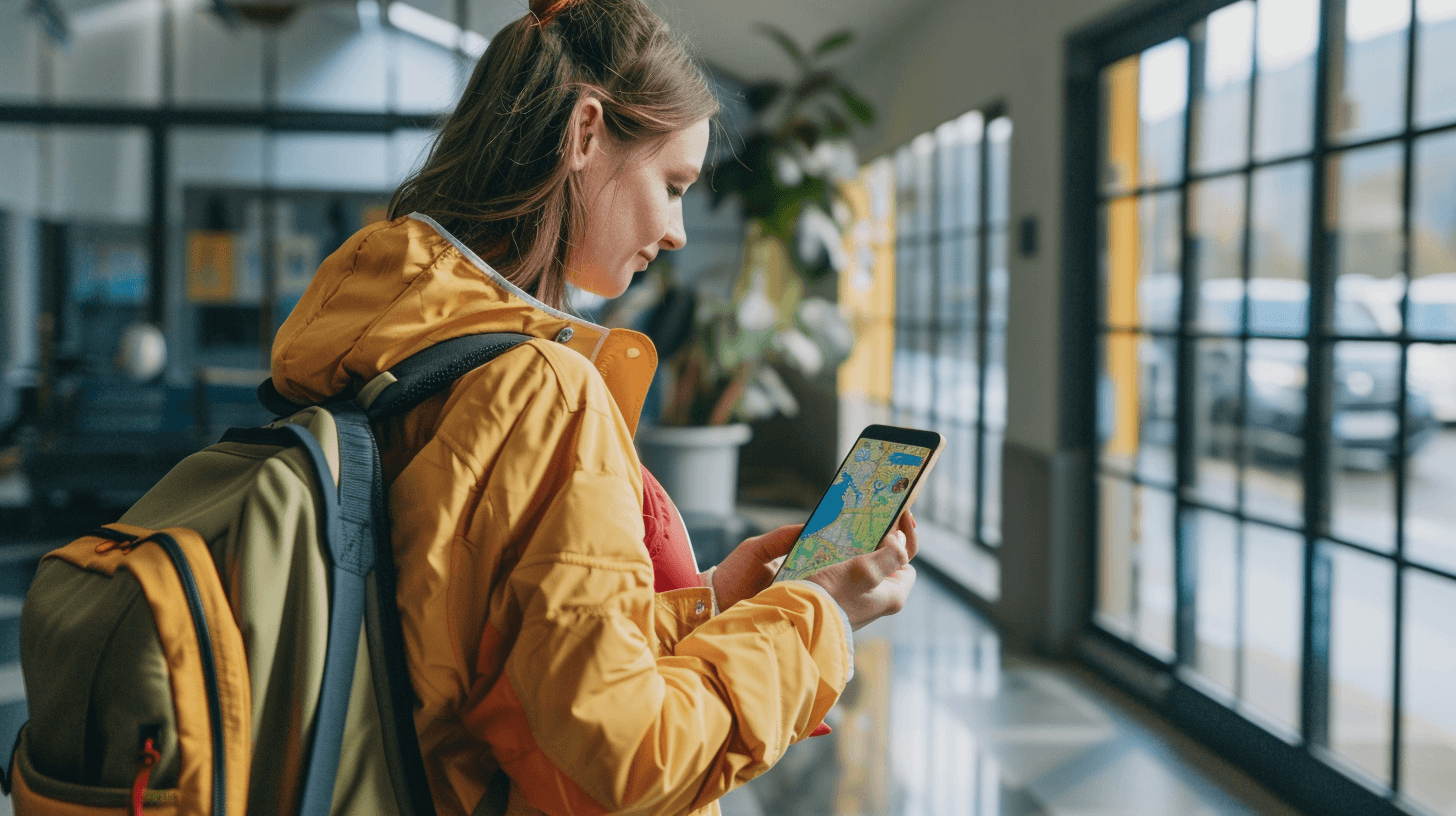 Person using a travel app 