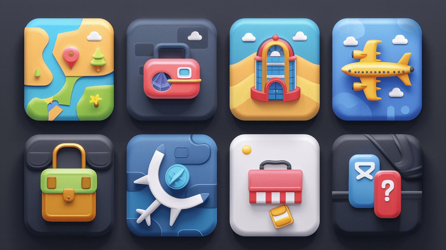 Travel app logos