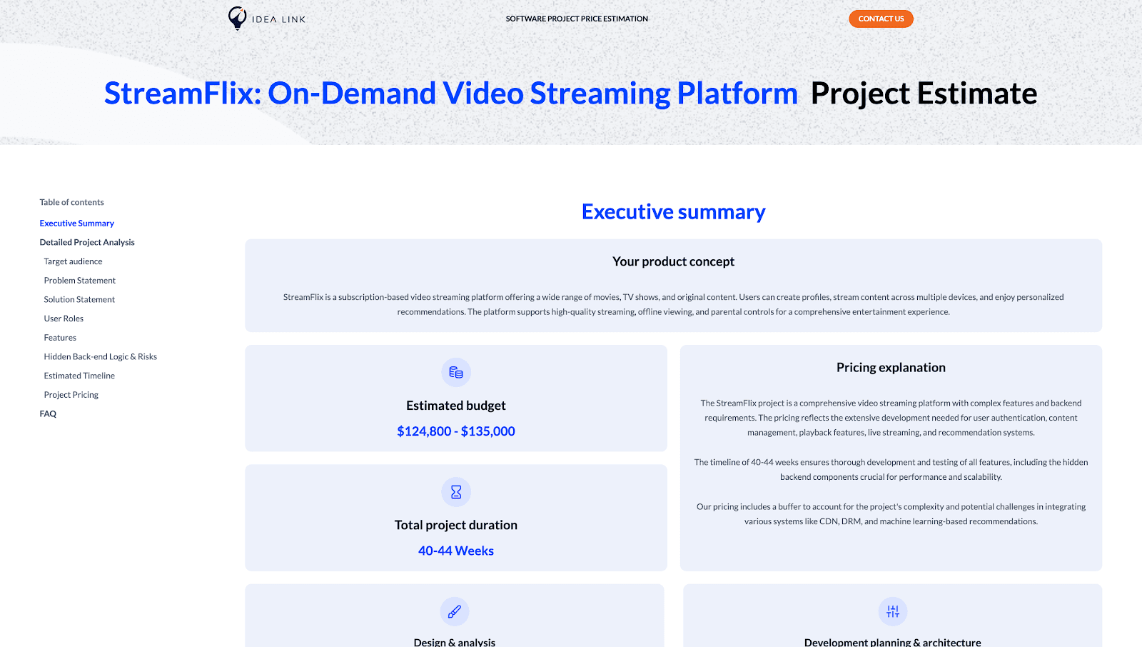 Netflix cost estimate