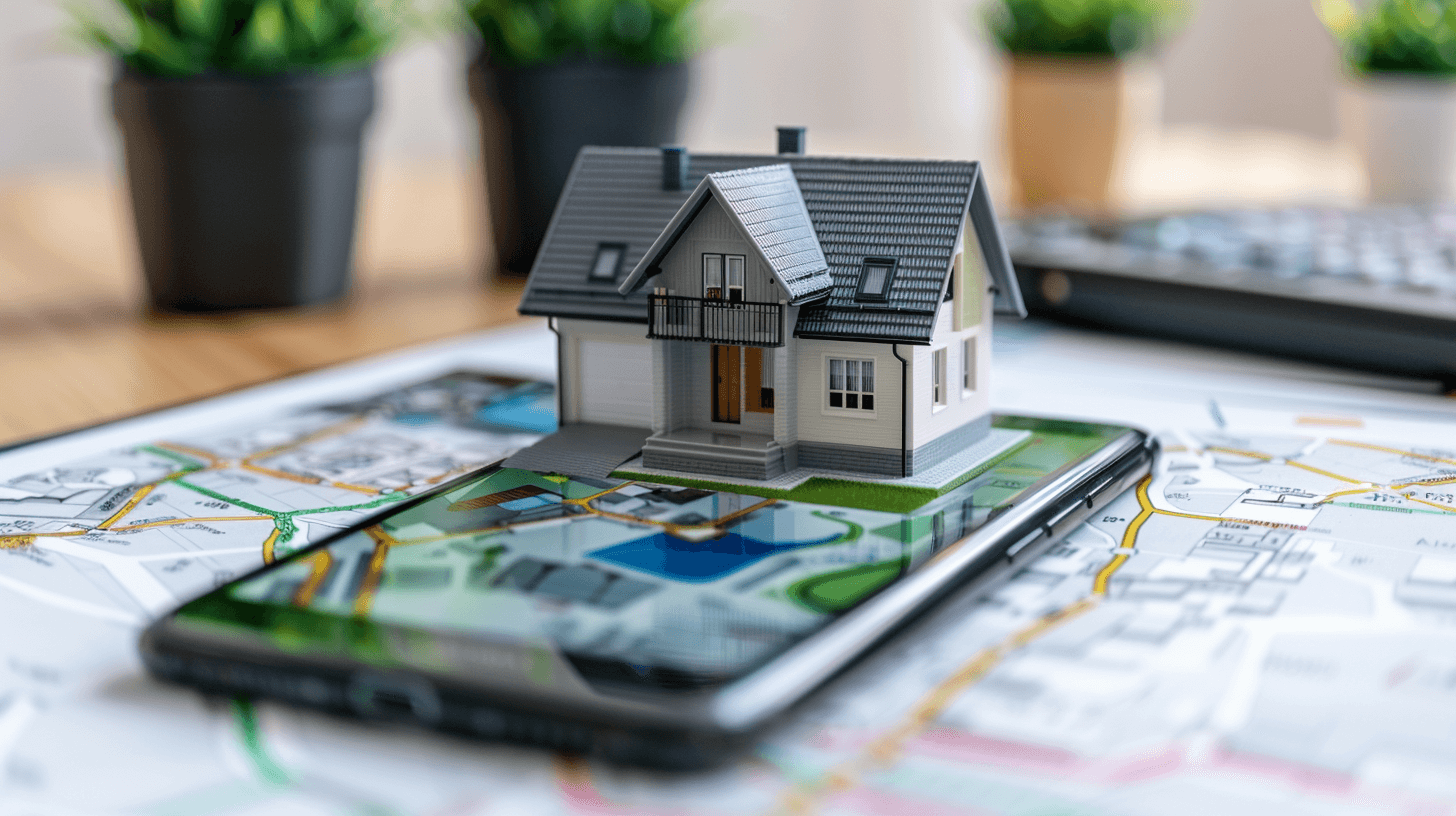 House on an app on a table