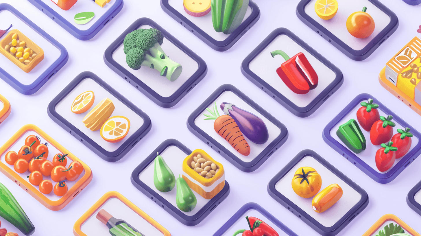 A lot of grocery delivery app icons