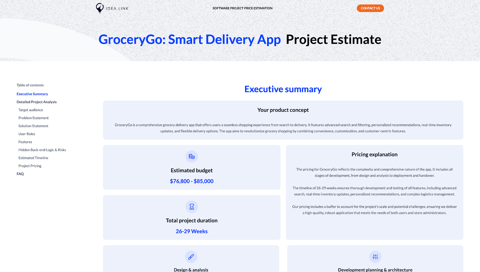 Grocery delivery app interface