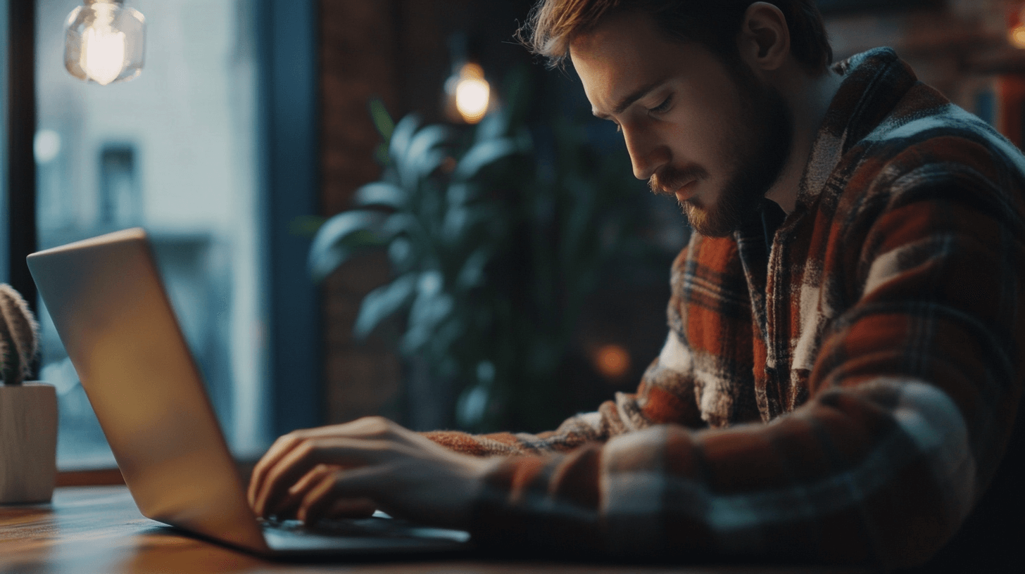 Developer working at a laptop