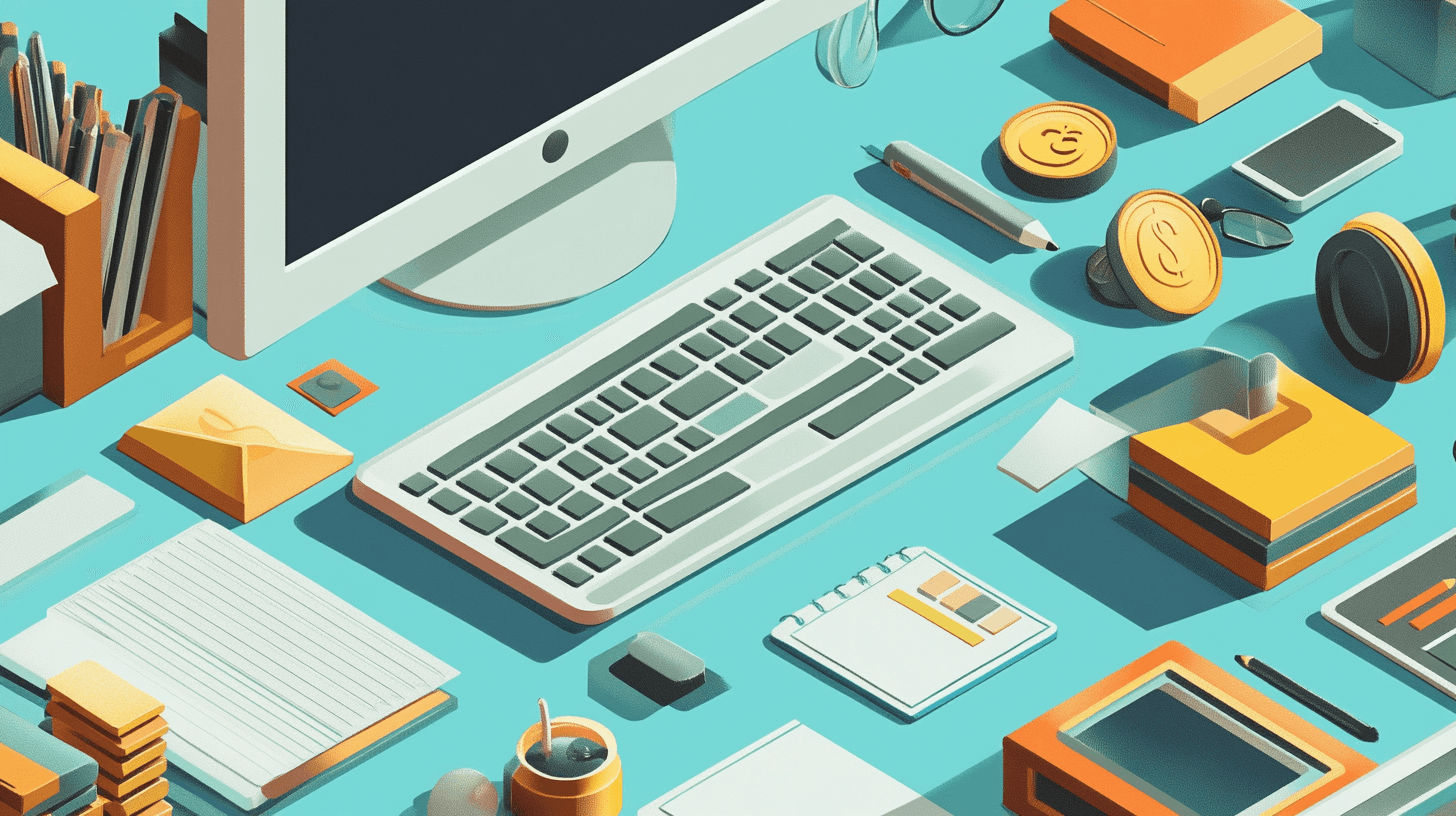 Working desk illustration