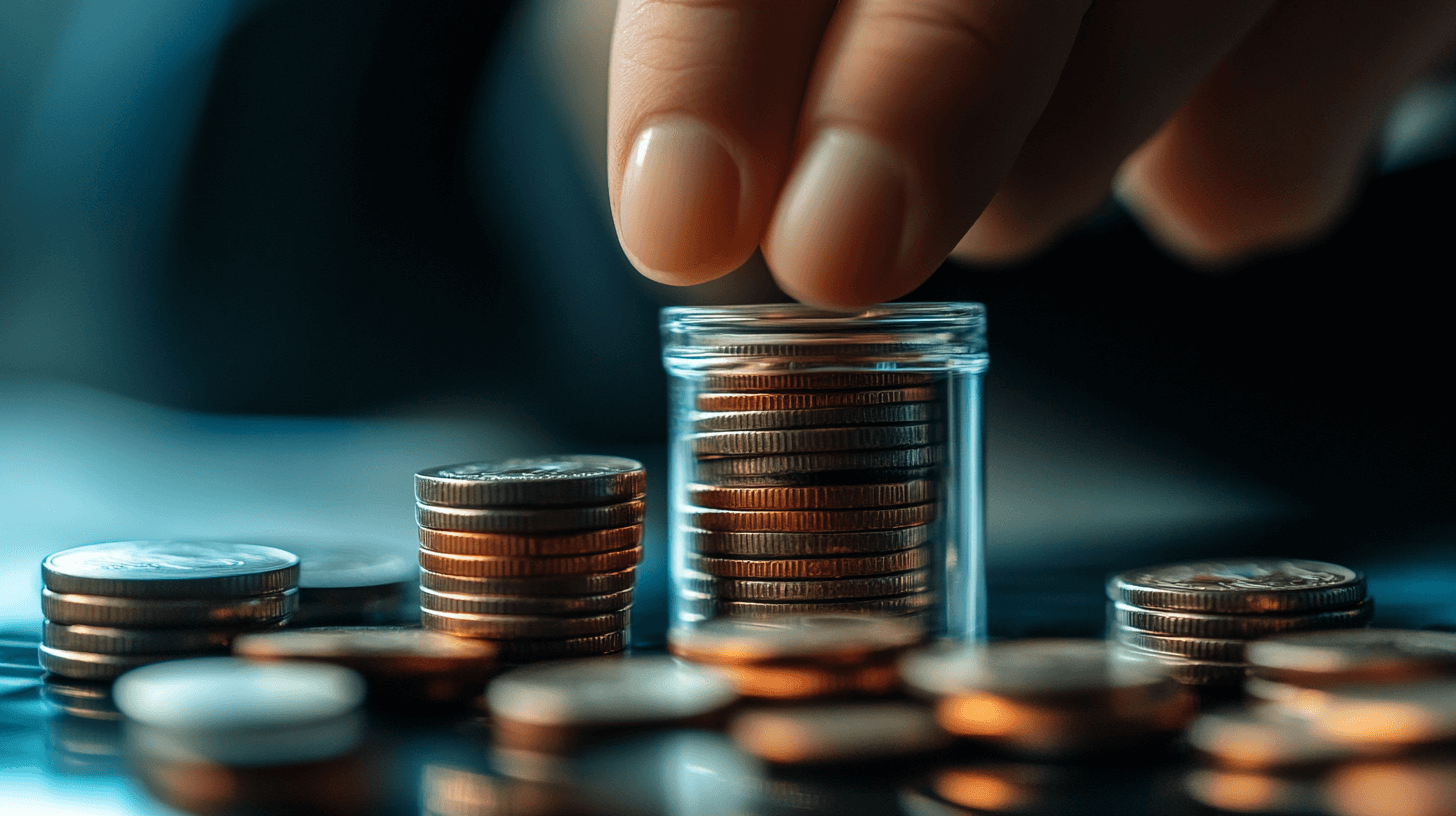 Person picking up coins