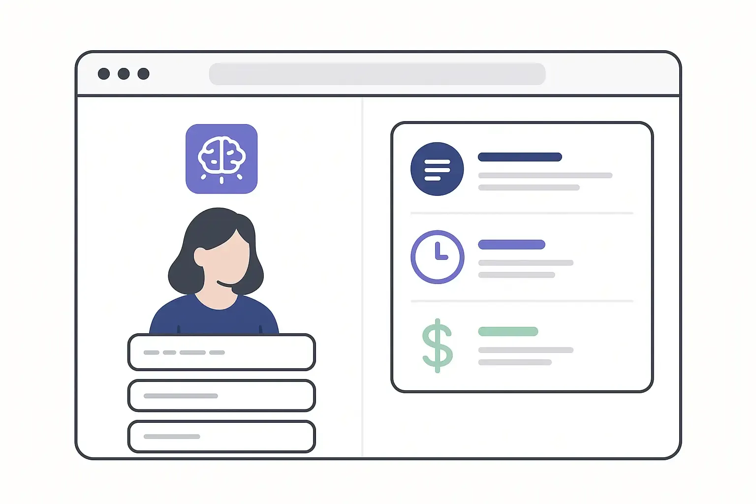 Minimalist UI mockup of an AI project cost estimator showing user input and clear budget breakdown for app founders.