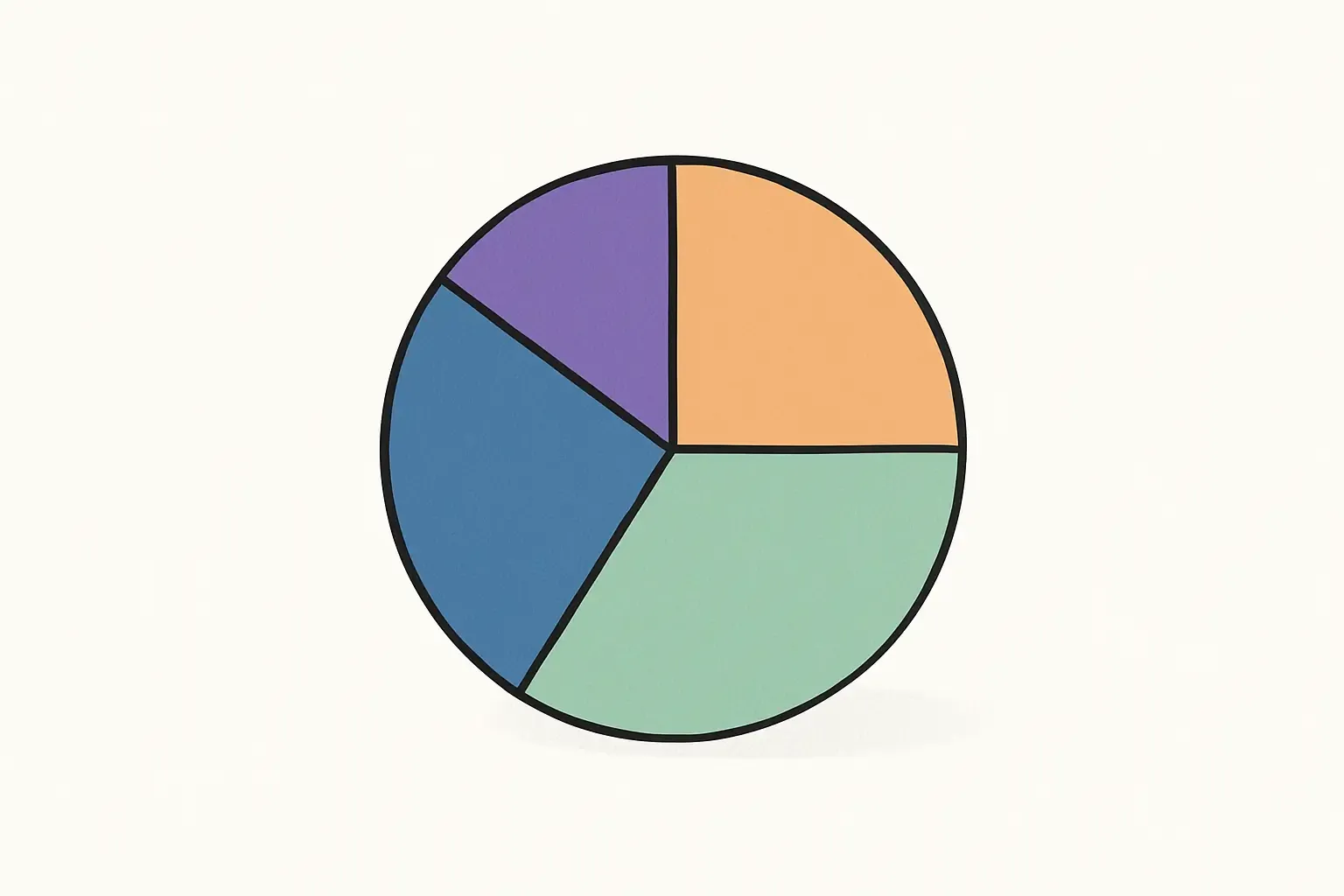 Minimal Notion-style pie chart illustrating labor, project management, infrastructure, and hidden costs in outsourcing budget.